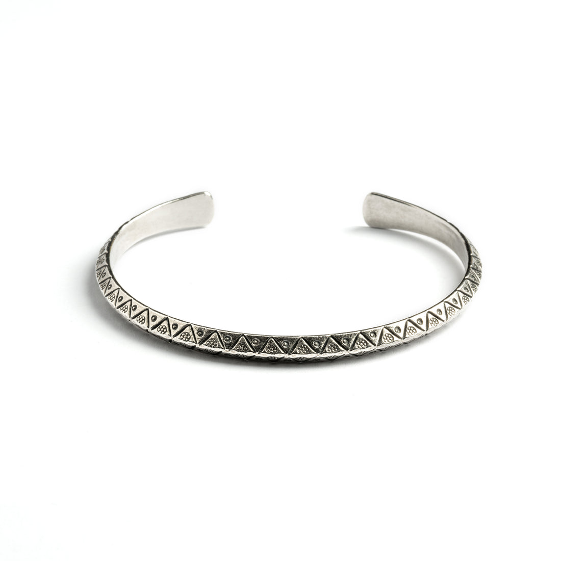 Noiga Tribal Silver Cuff frontal view
