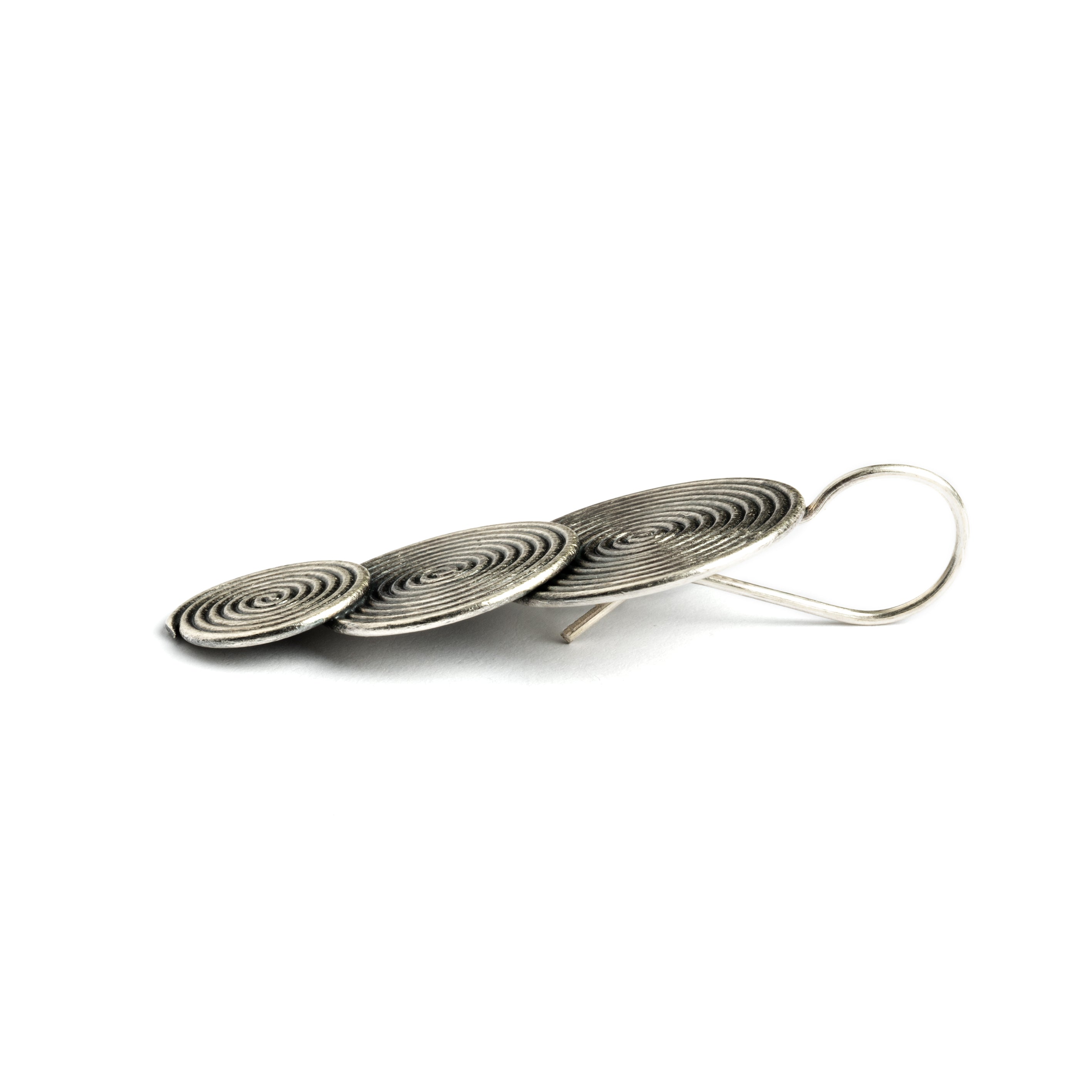 Tribal Silver Medalion Earrings