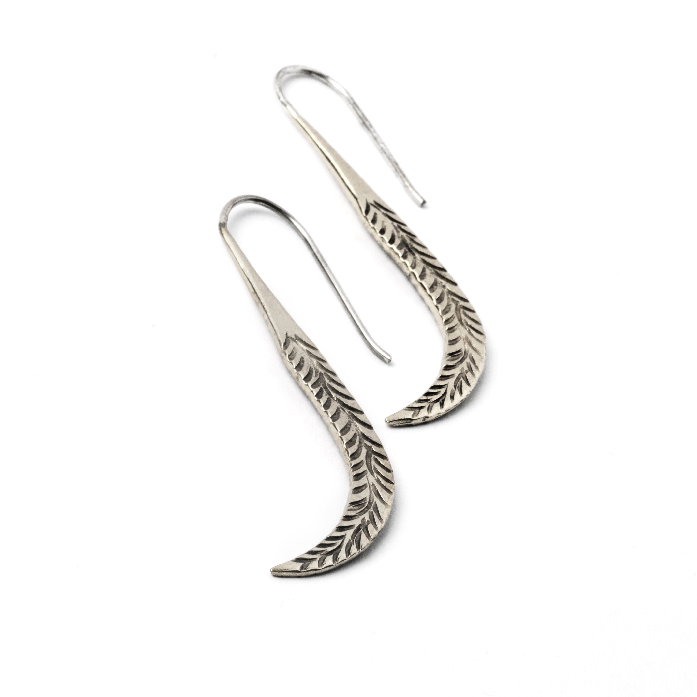 Tribal Silver Leaf Earrings