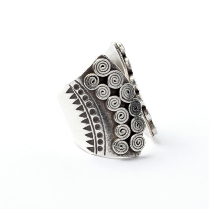 Hill Tribe Silver Open Band Ring  side view