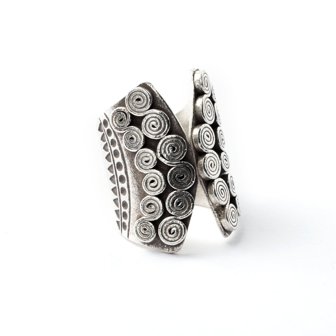Hill Tribe Silver Open Band Ring left side view