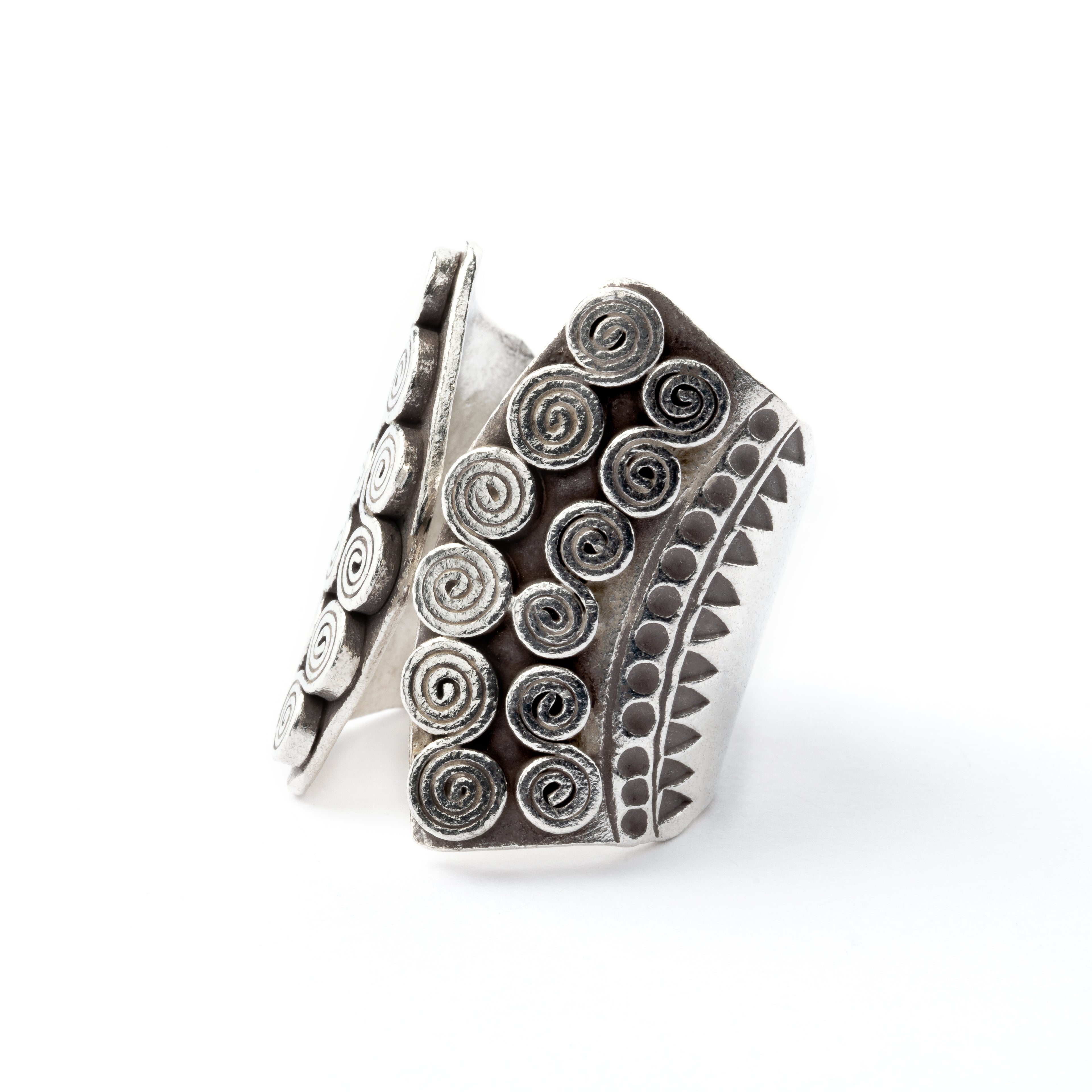 Hill Tribe Silver Open Band Ring right side view