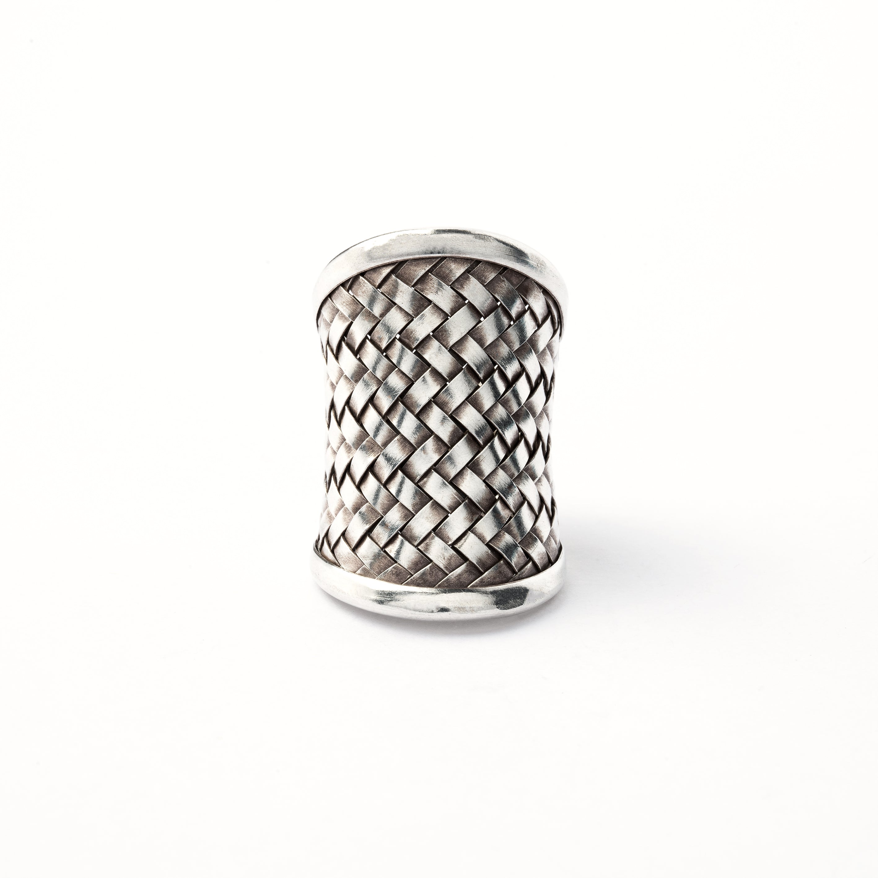 Silver Criss Cross Ring frontal view