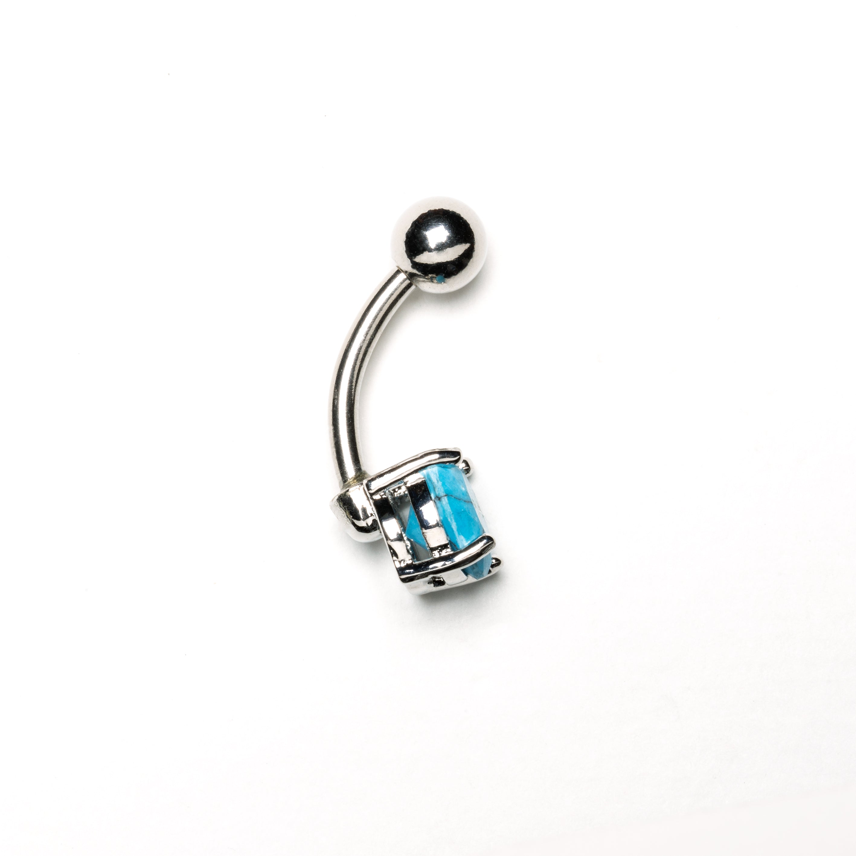 Teal belly button on sale ring