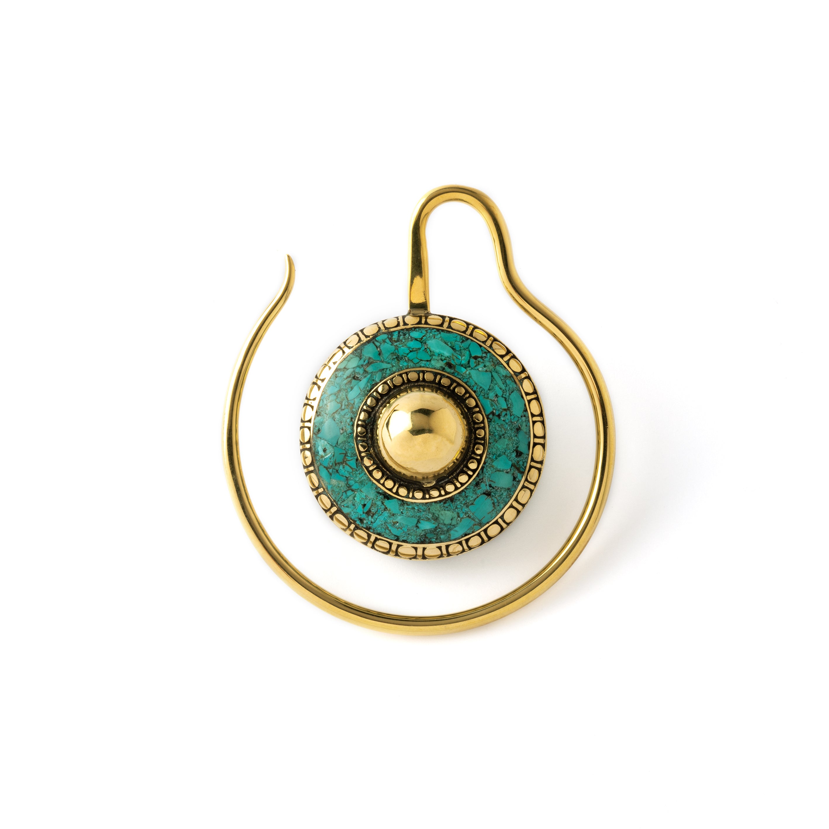 Shahee Turquoise ear weight hanger frontal view