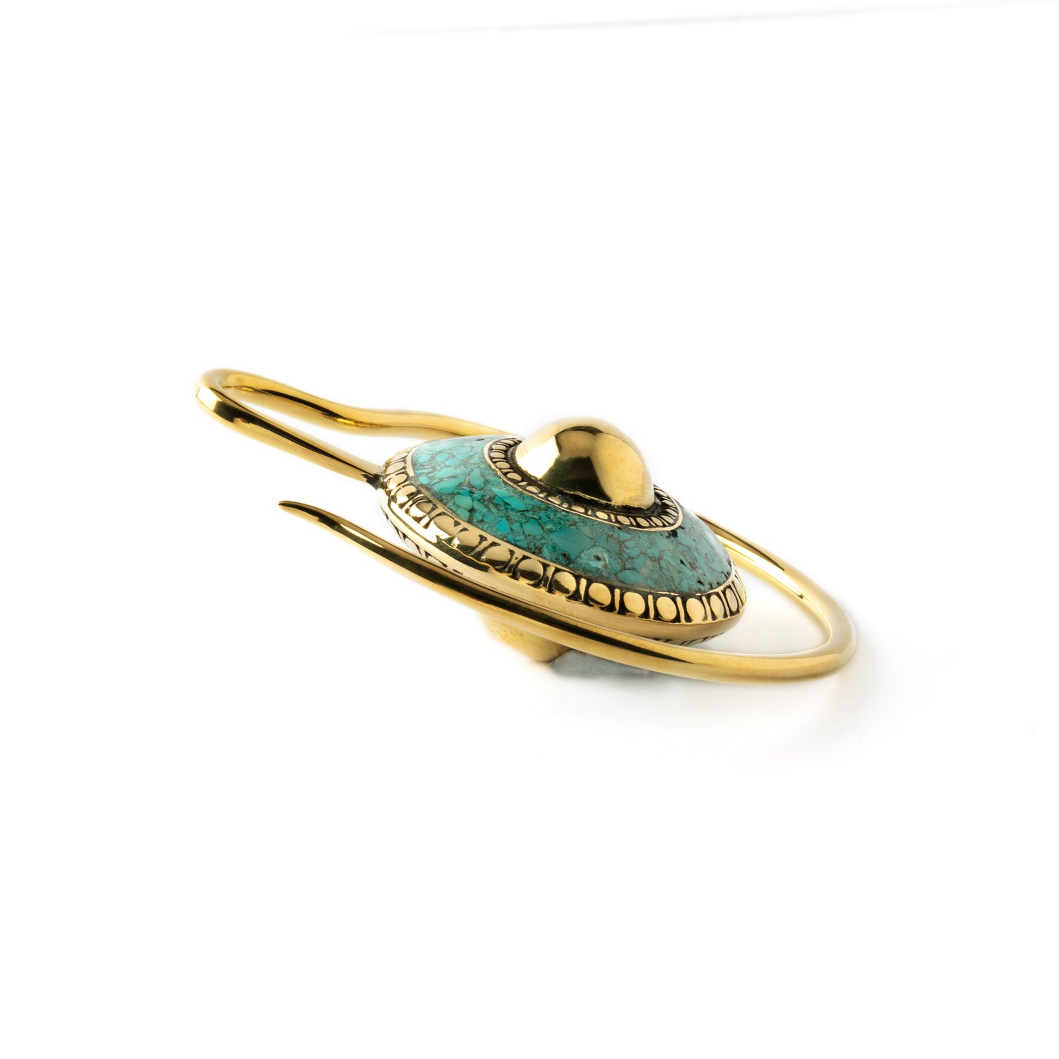 Shahee Turquoise ear weight hanger side view