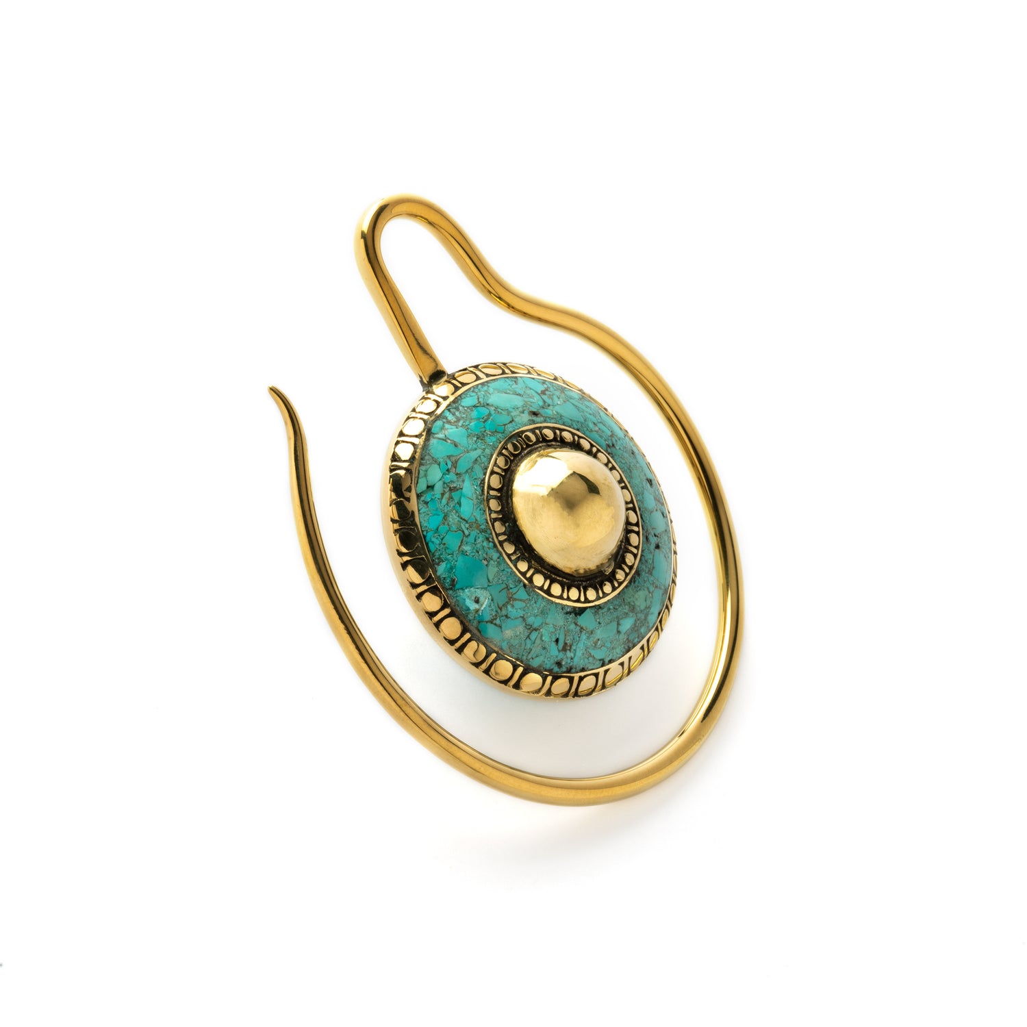 Shahee Turquoise ear weight hanger right side view