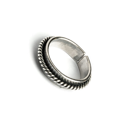Twisted Tribal Silver Wire Ring side view