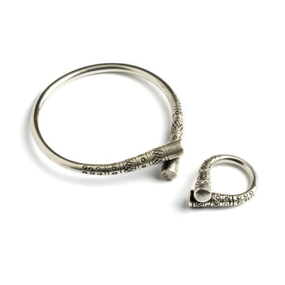 Twisted Tribal Silver Ring and a matching cuff
