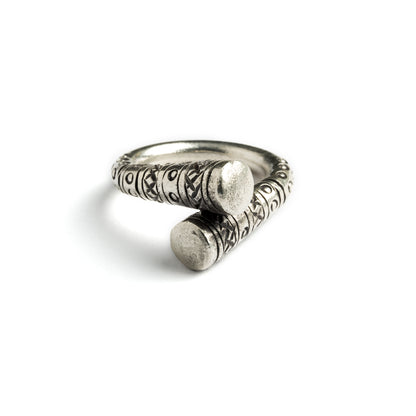 Twisted Tribal Silver Ring frontal view