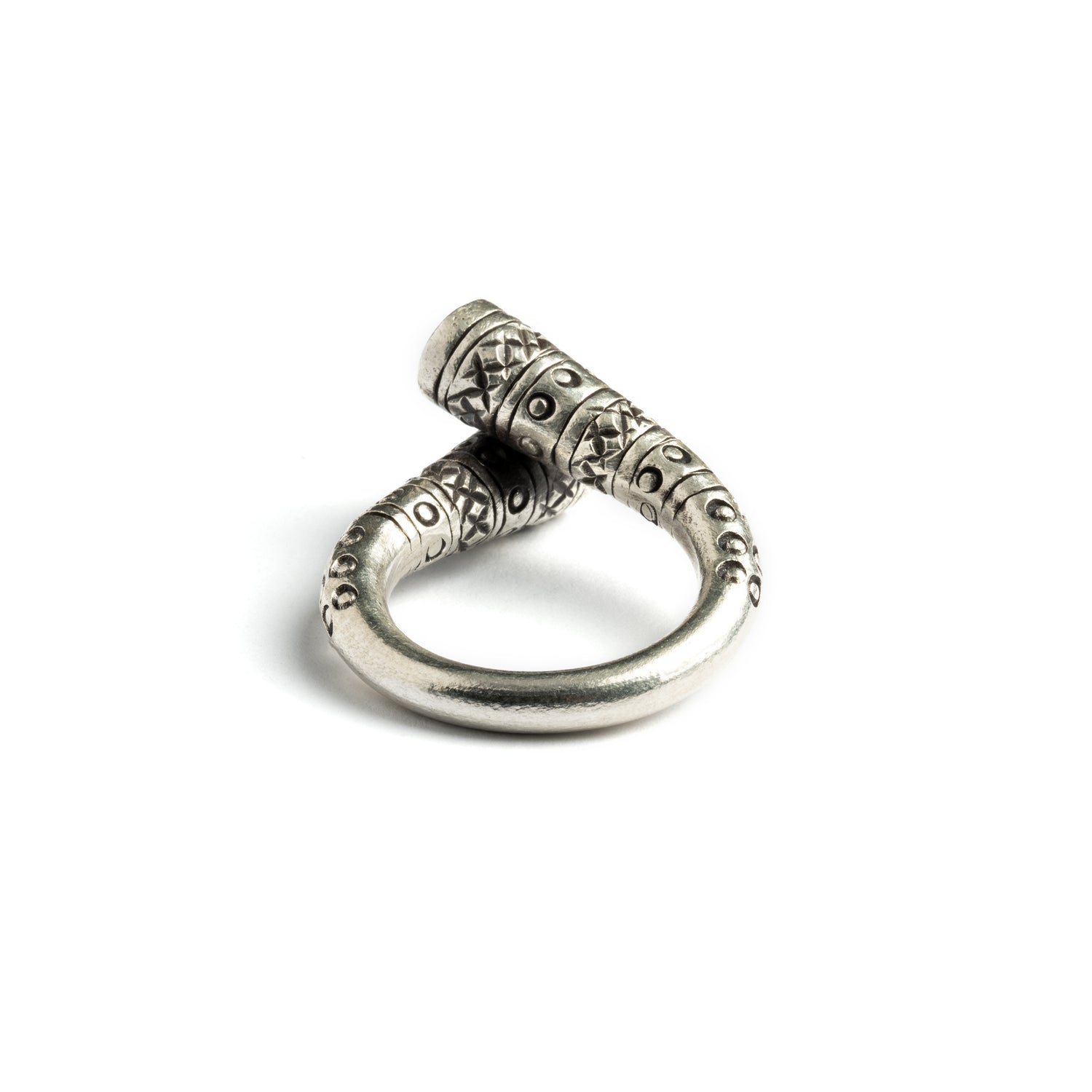 Twisted Tribal Silver Ring back view