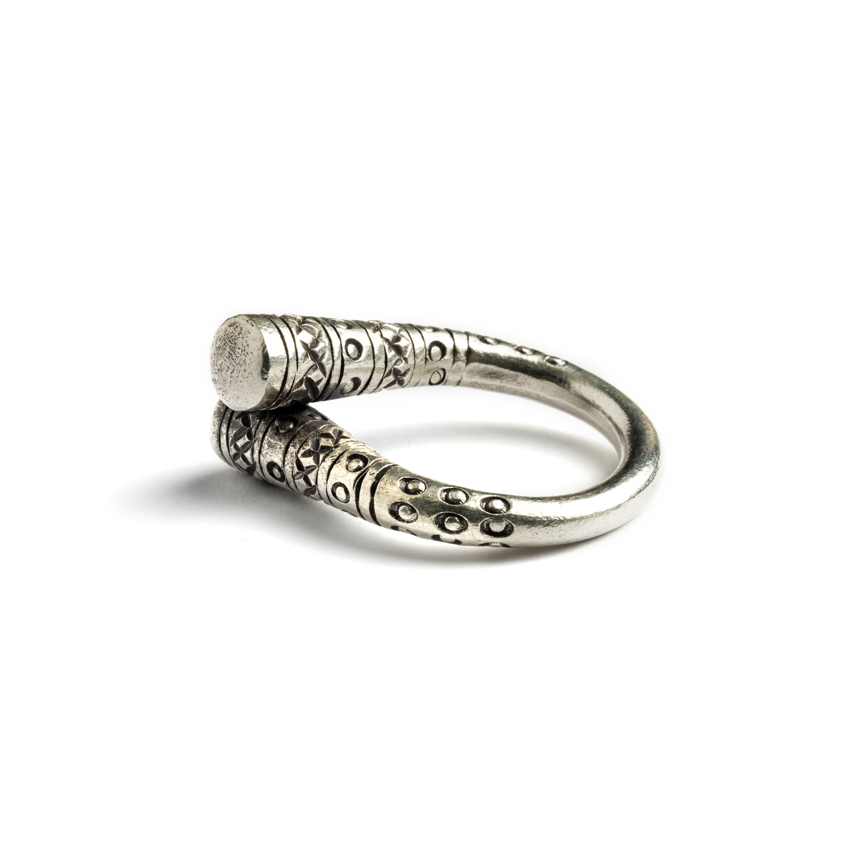Twisted Tribal Silver Ring side view