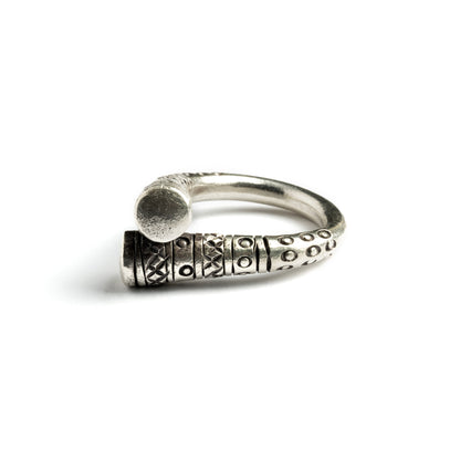 Twisted Tribal Silver Ring right front view