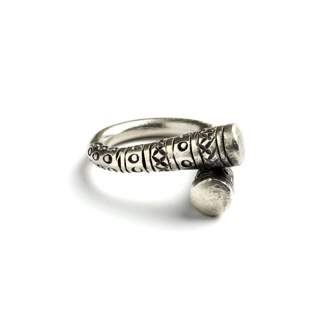 Twisted Tribal Silver Ring right side view