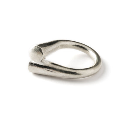 Twisted Plain Silver Ring side view
