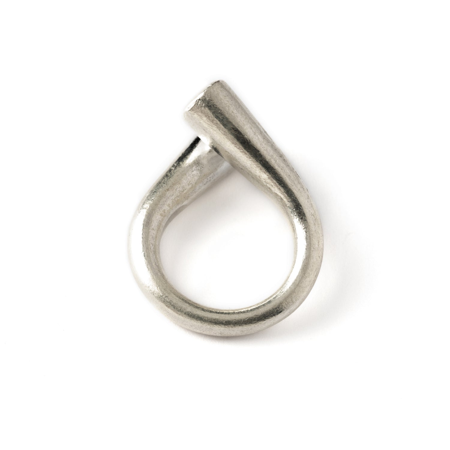 Twisted Plain Silver Ring above view