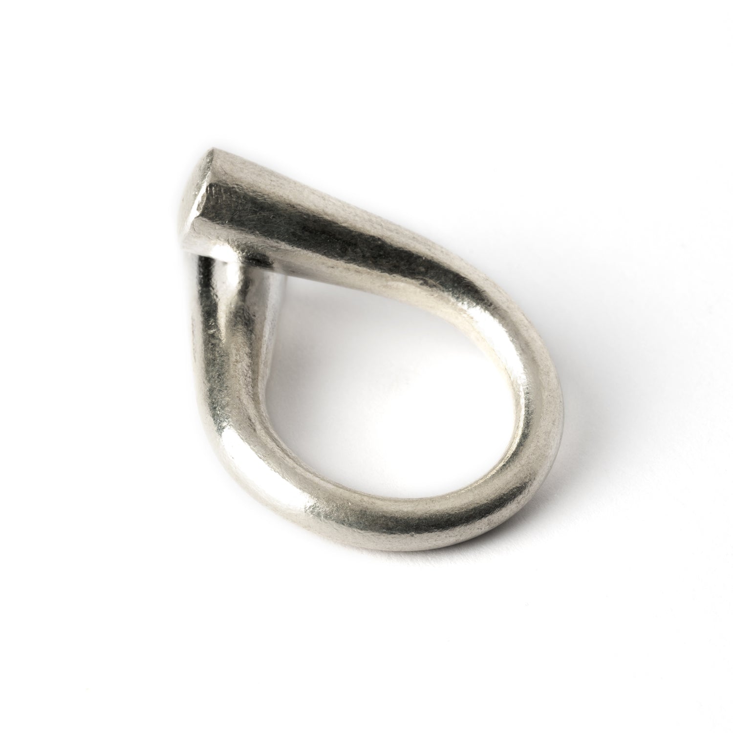 Twisted Plain Silver Ring left side view
