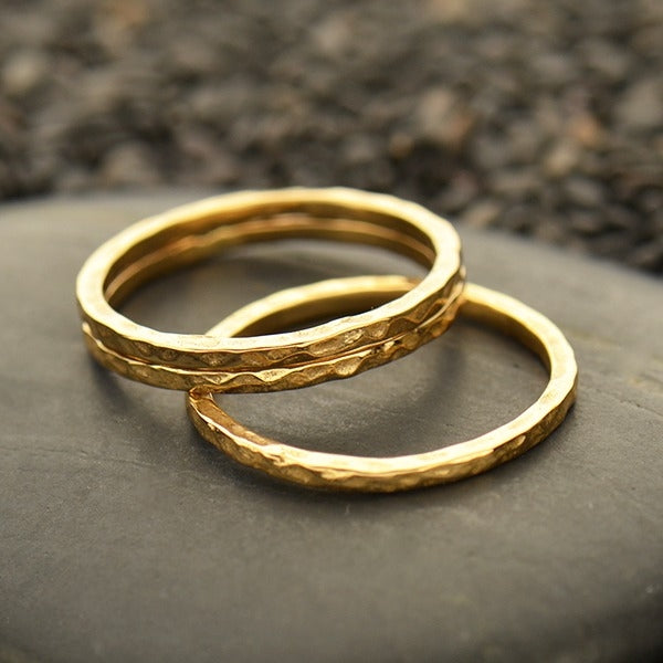Hammered Bronze Stacking Ring,
