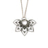 Vinyasa flower silver necklace frontal view