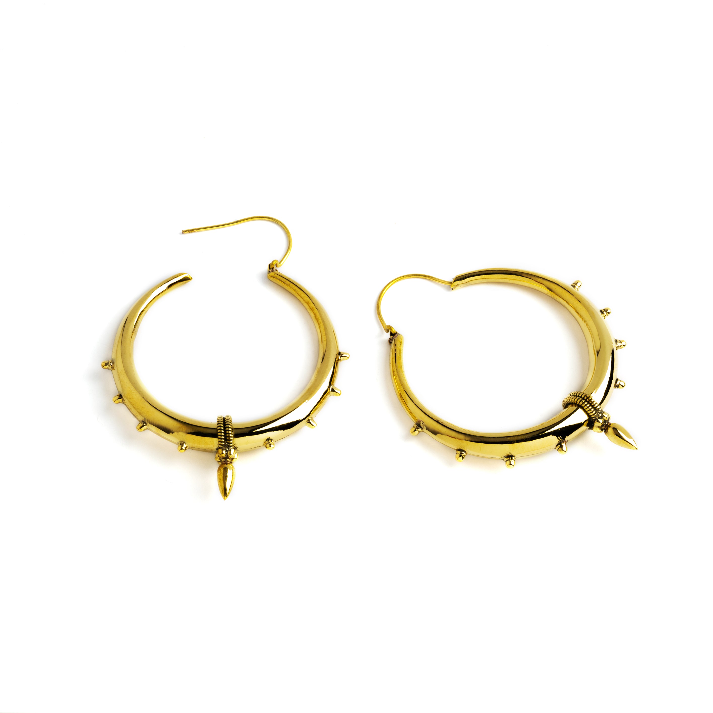 Golden Warrior Earrings with open clasp
