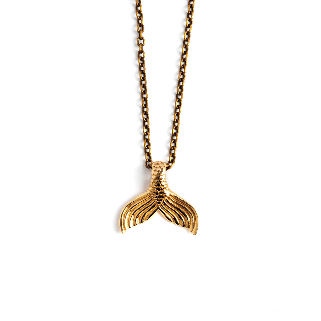 Fish Tail Charm Necklace frontal view