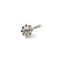 silver Flower Nose Stud with Topaz frontal view