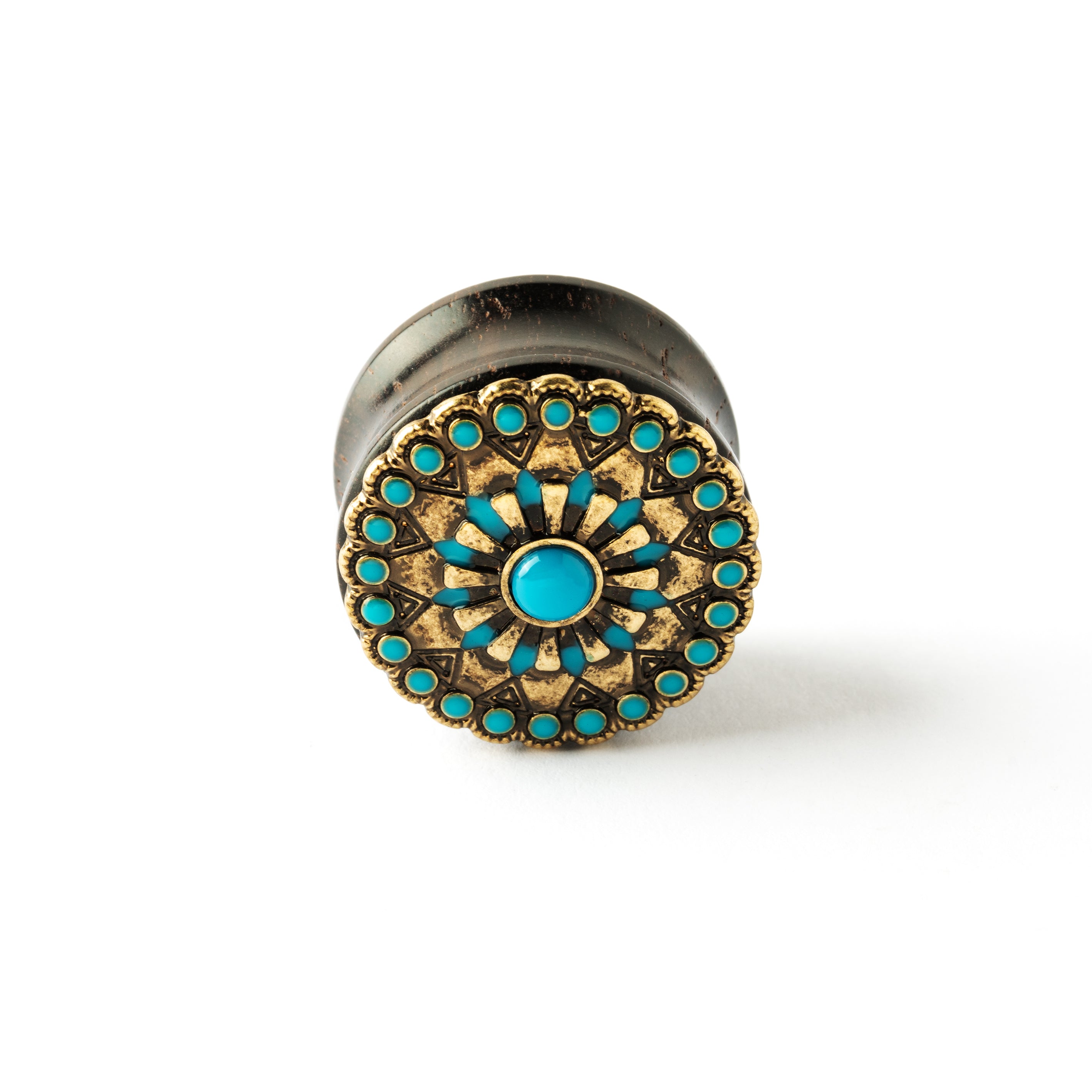 Wood-Turquoise-plug-earring_2