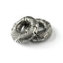 pair of silver brass ear weights hoops with etched curved lines side view