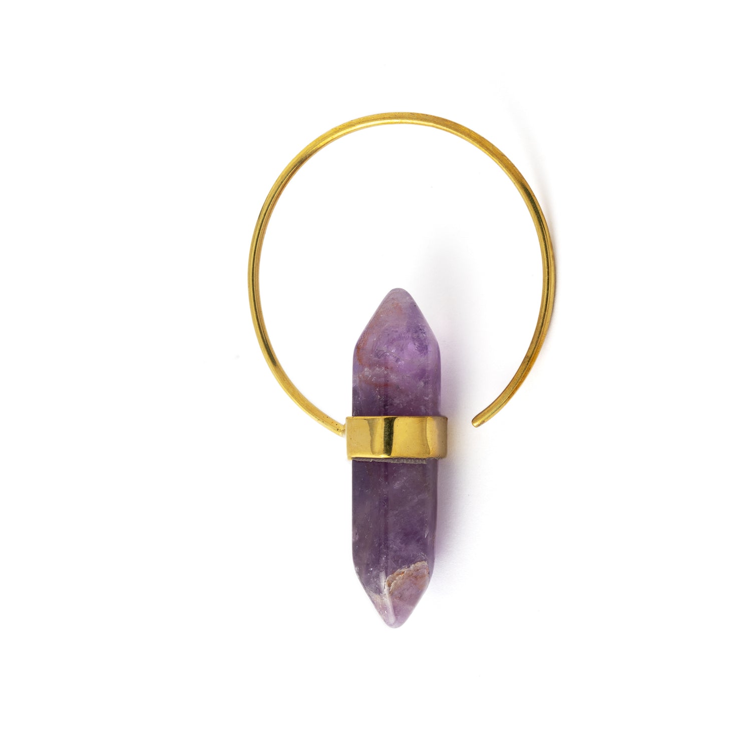 Zen Amethyst Hoop Earring side view