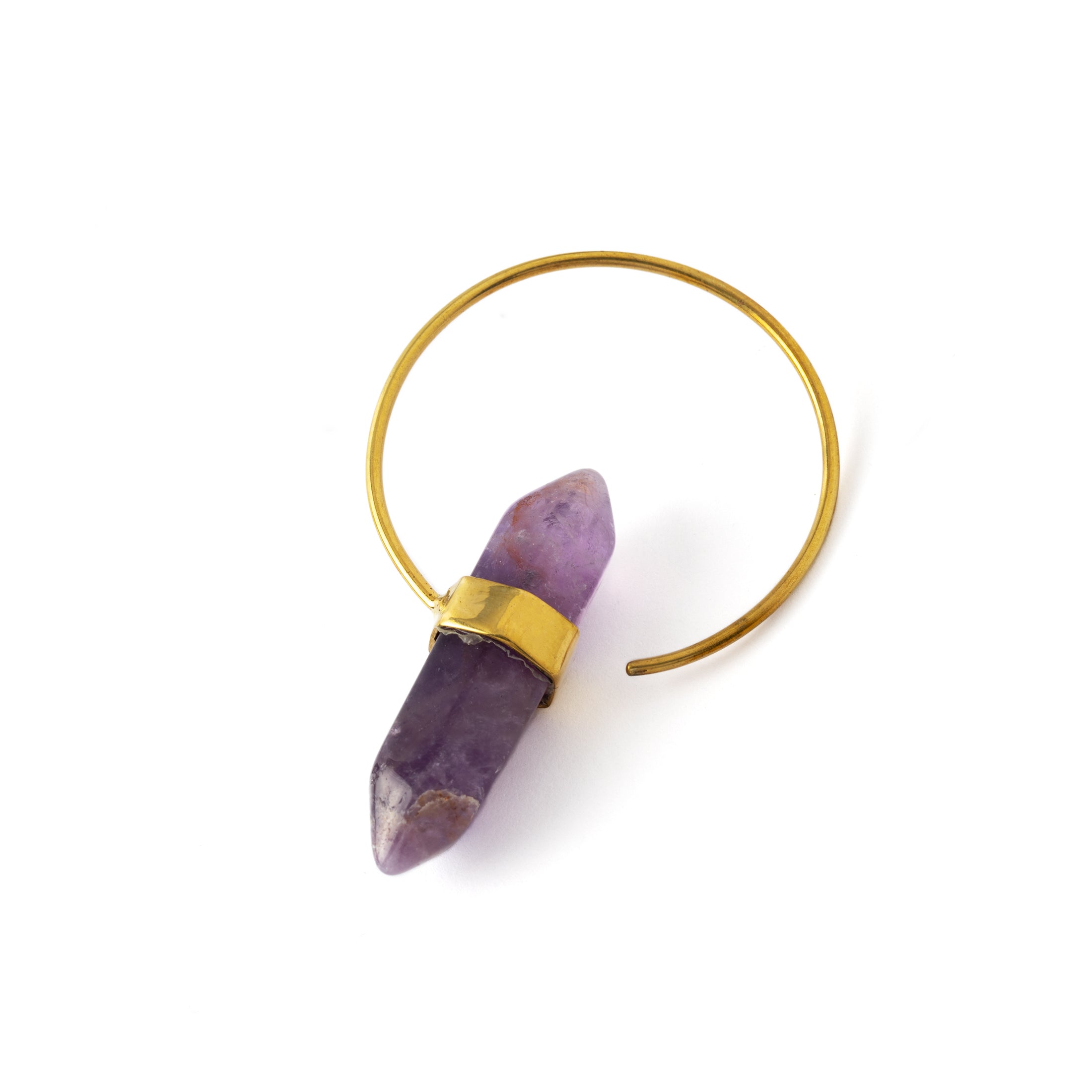 Zen Amethyst Hoop Earring  side view