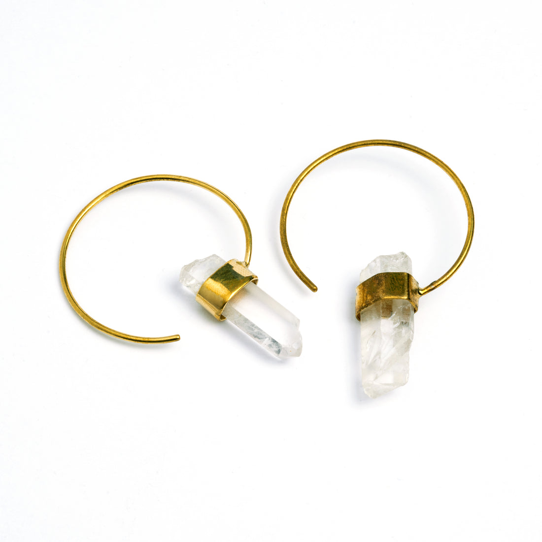 Zen Crystal Hoop Earrings frontal view