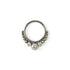 Surgical steel septum clicker ring with zirconia frontal view
