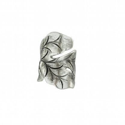 Flower Petal Tribal Silver Ring frontal view