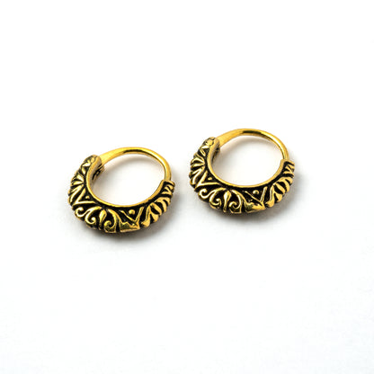 Ethnic Floral Hoop Earrings right side view