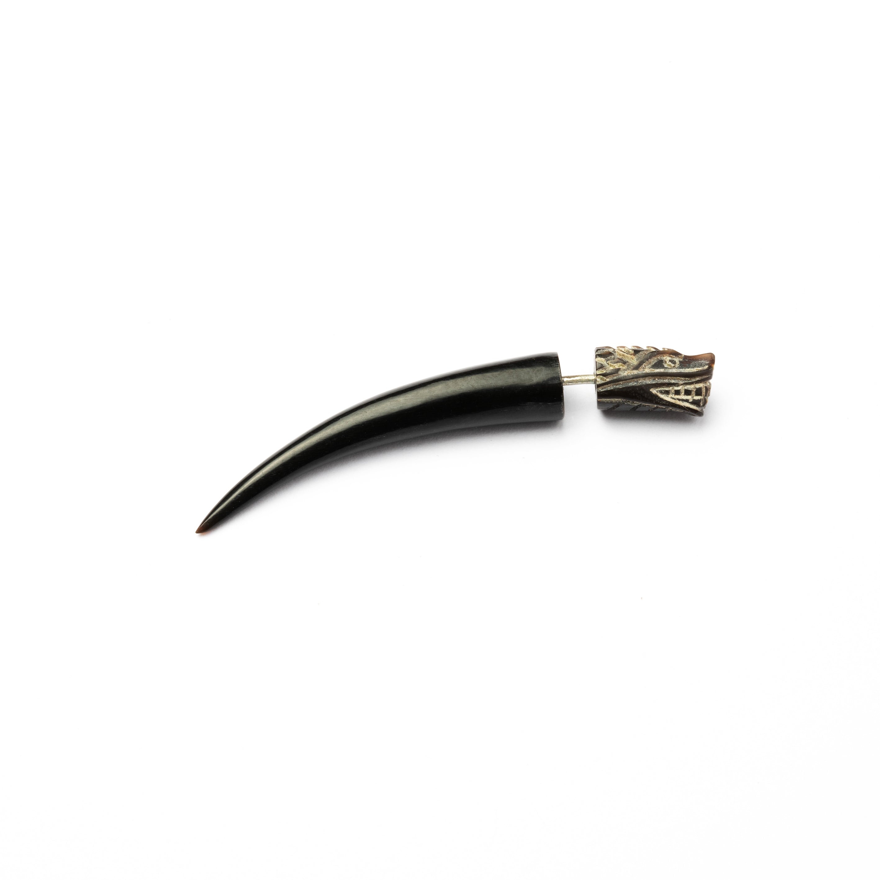 Tarakona Dragon fake gauge Earrings - horn