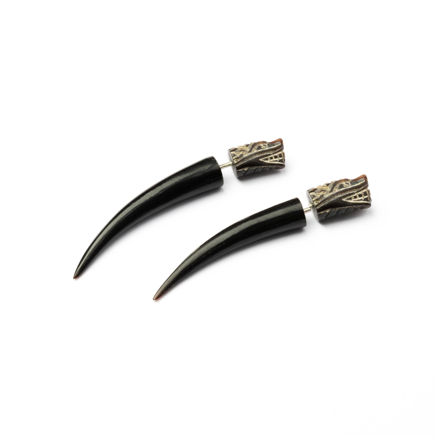 Tarakona Dragon fake gauge Earrings - horn
