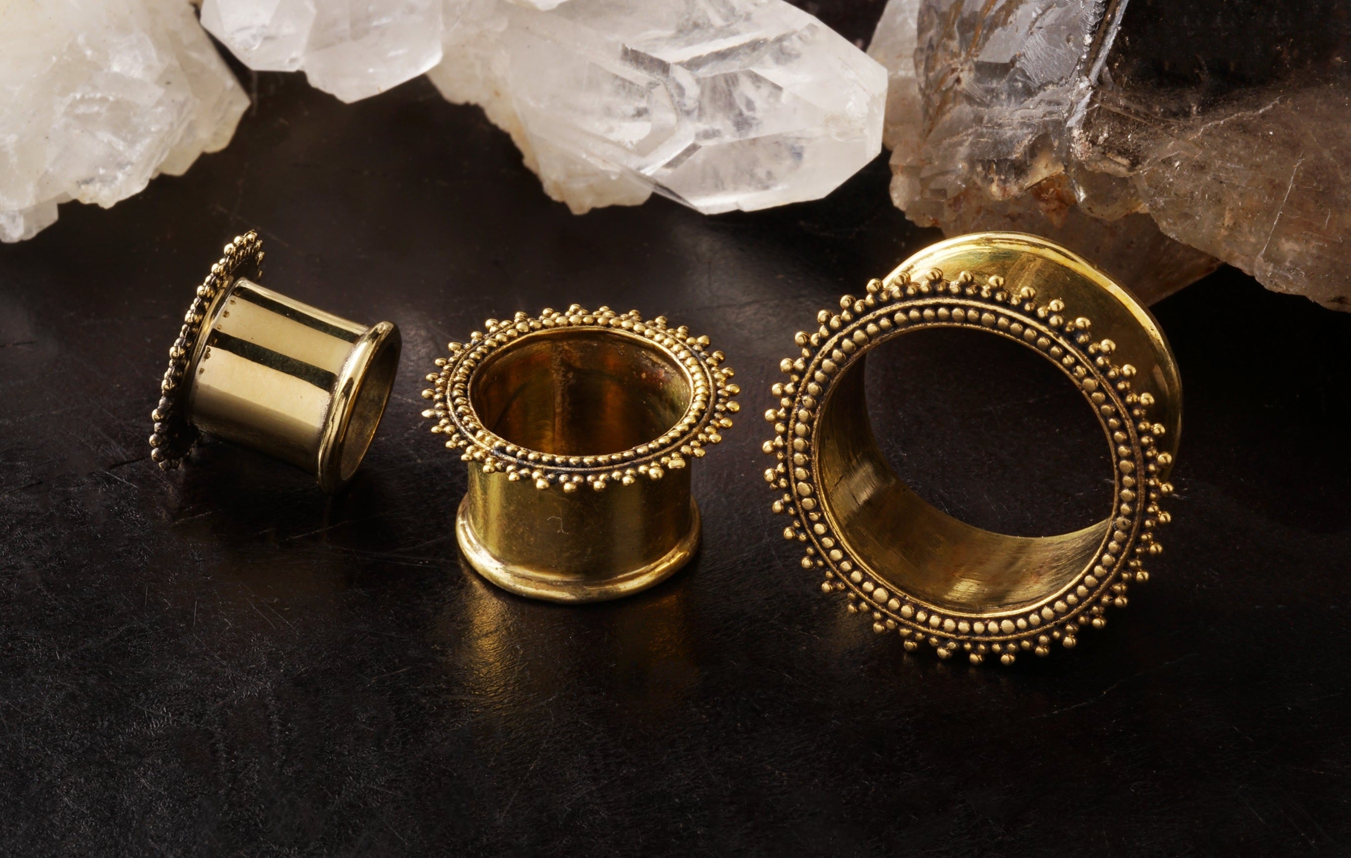 Solid gold ear on sale tunnels