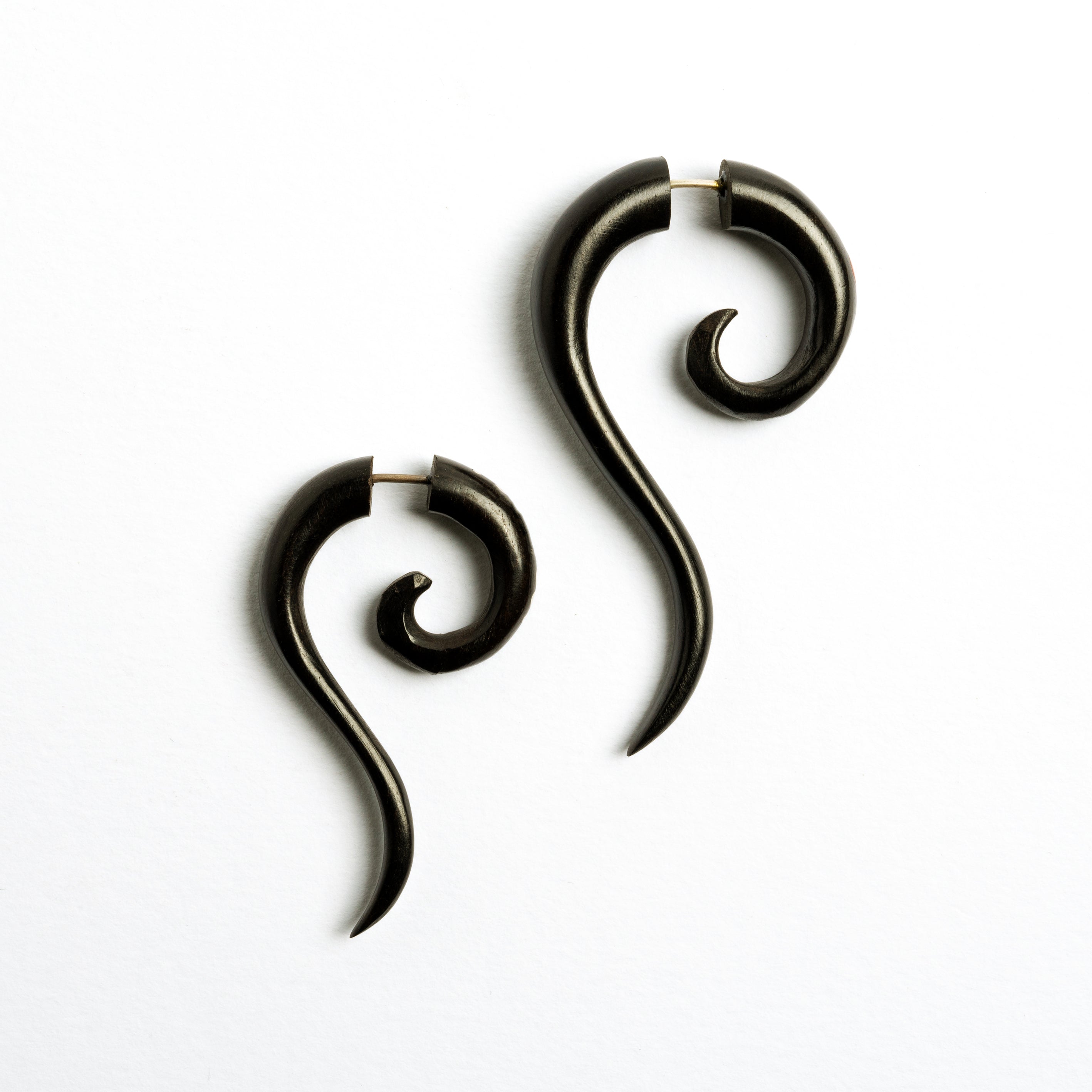 pair of Haku Wood fake gauge Earrings