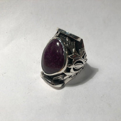 Hallmarked Turmaline Silver Saddle Ring.