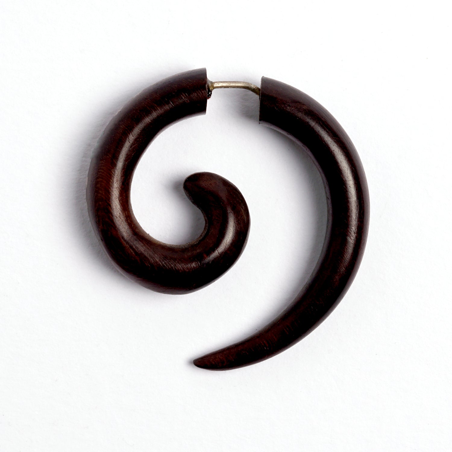 Koru Spiral Fake Gauge Earrings- rosewood