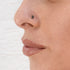 model wearing Silver Om Nose Stud