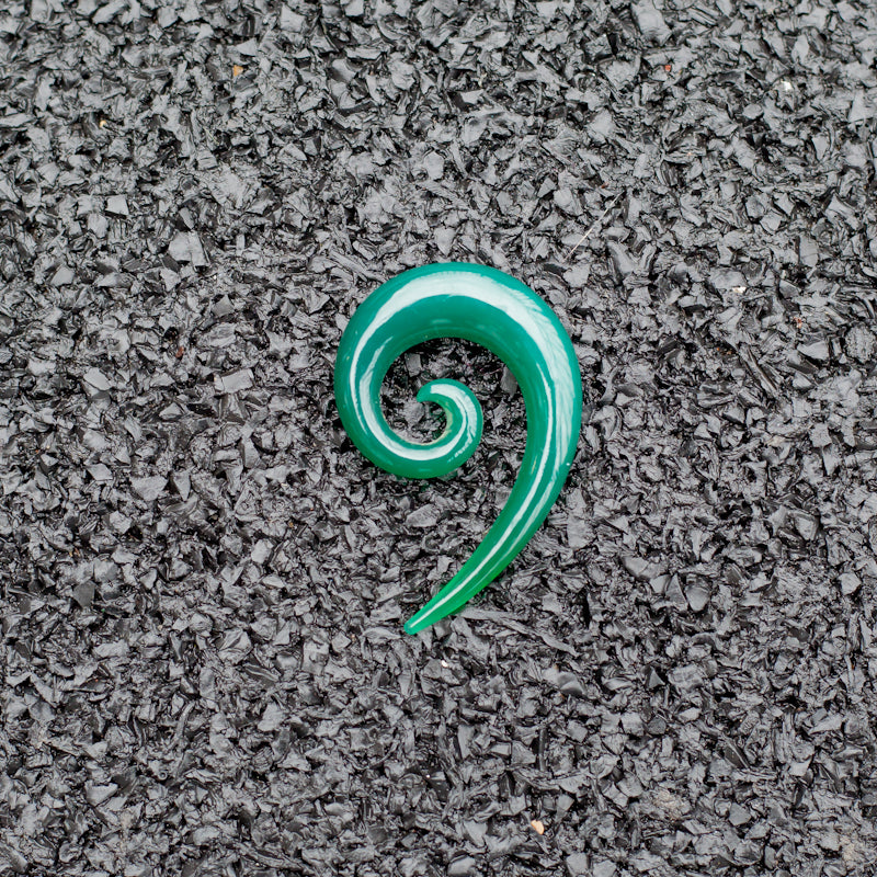 Green Onyx Spiral Ear Stretcher