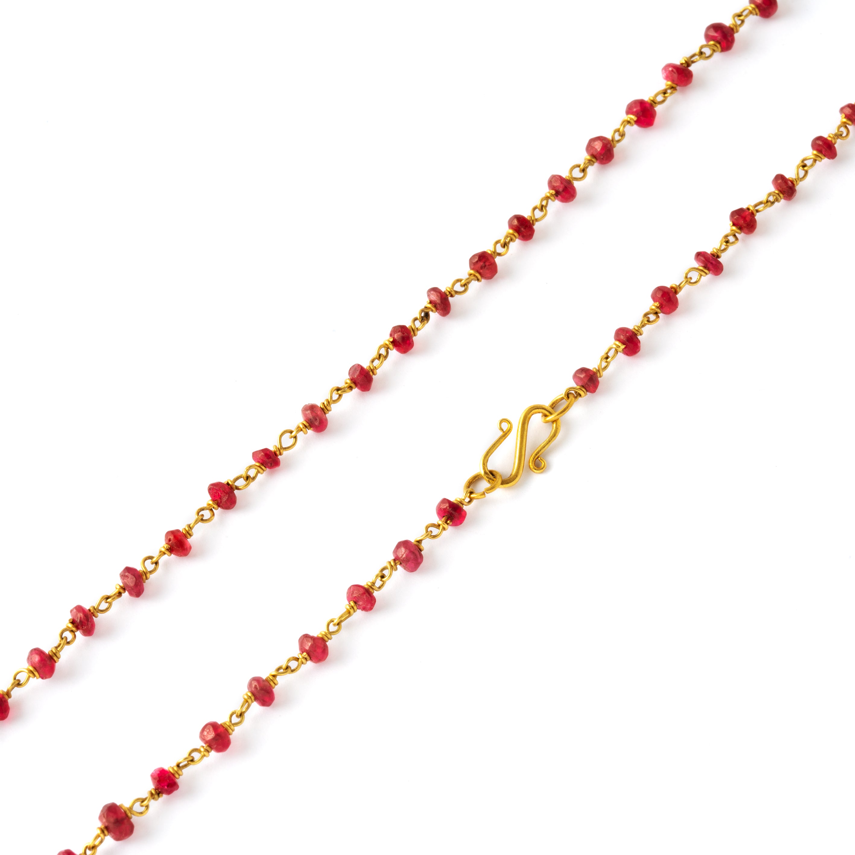 Ruby and Gold wire necklace