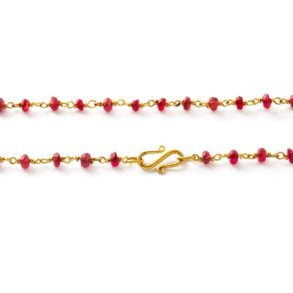 Ruby and Gold wire necklace