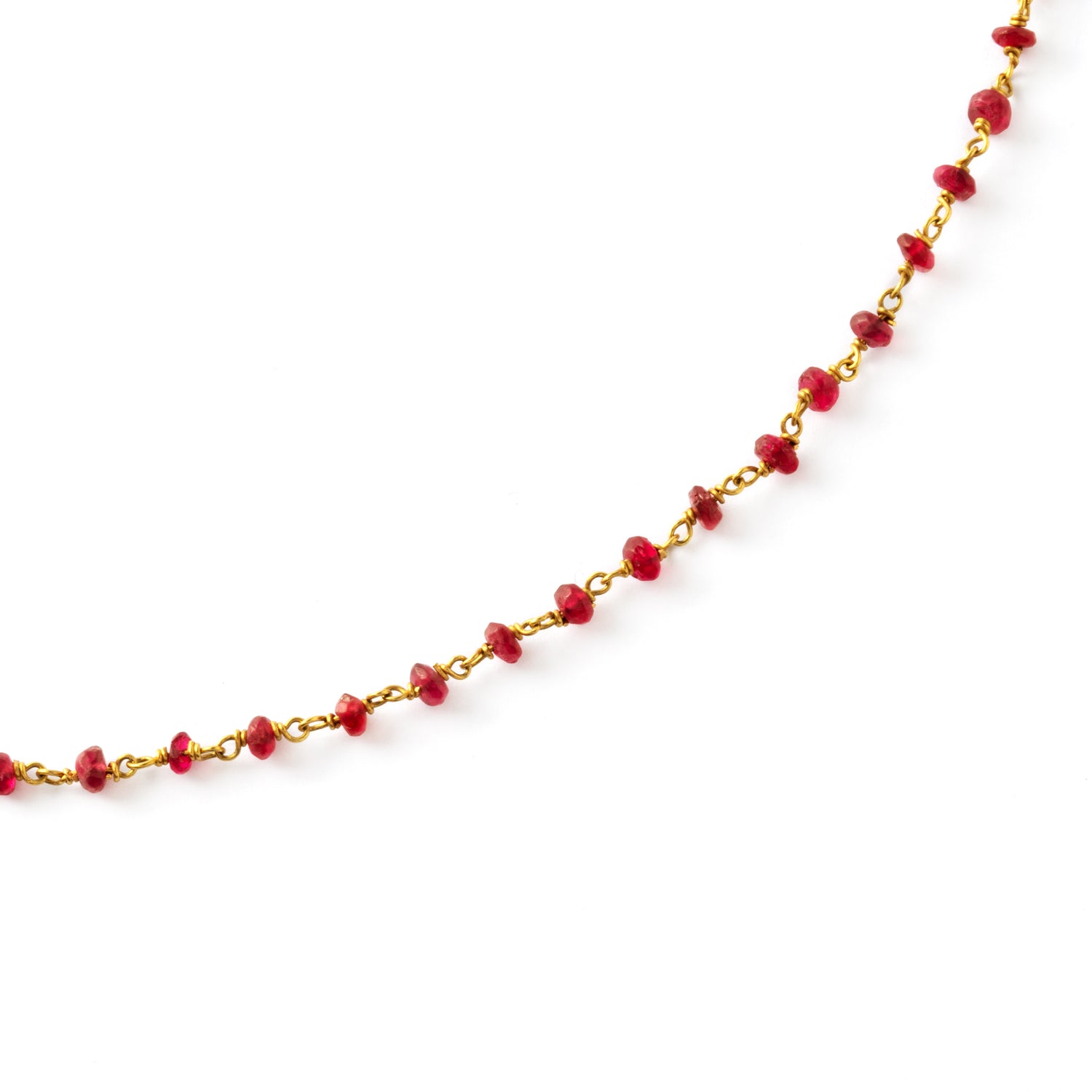 Ruby and Gold wire necklace