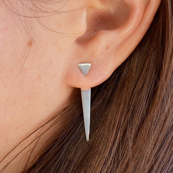 Silver Triangle Ear Jacket